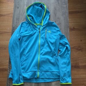Adidas Turquoise Hoodie with Lime Accents